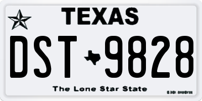 TX license plate DST9828