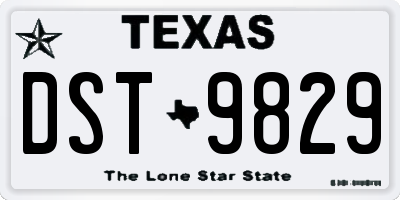 TX license plate DST9829