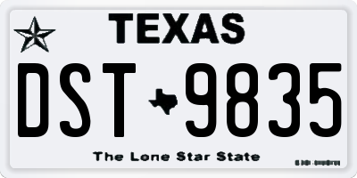 TX license plate DST9835