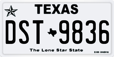 TX license plate DST9836