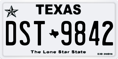 TX license plate DST9842
