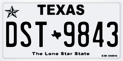 TX license plate DST9843