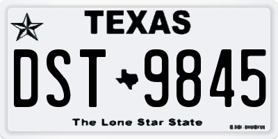 TX license plate DST9845