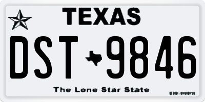 TX license plate DST9846