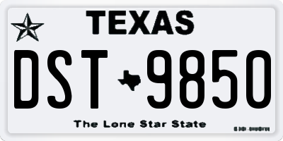 TX license plate DST9850