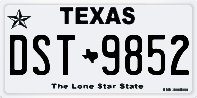 TX license plate DST9852