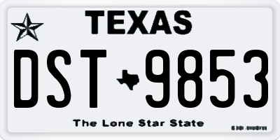 TX license plate DST9853