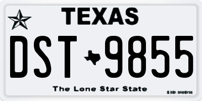 TX license plate DST9855