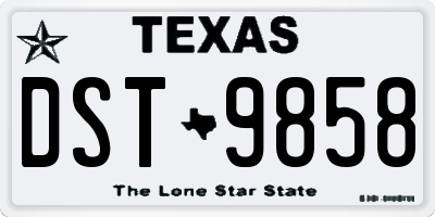 TX license plate DST9858