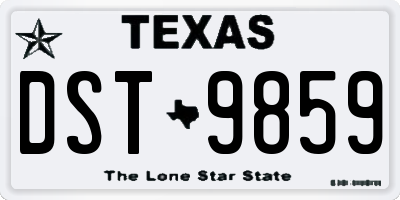 TX license plate DST9859
