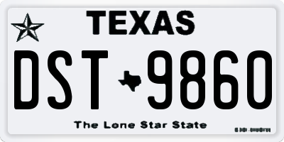 TX license plate DST9860