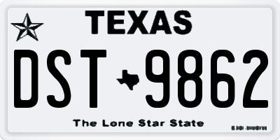 TX license plate DST9862