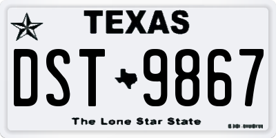 TX license plate DST9867