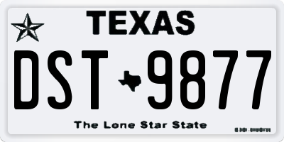 TX license plate DST9877