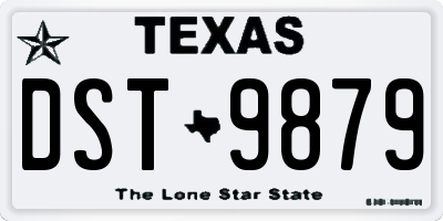 TX license plate DST9879