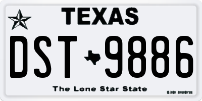 TX license plate DST9886
