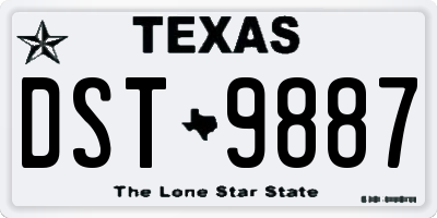 TX license plate DST9887