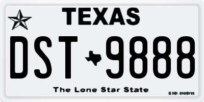 TX license plate DST9888