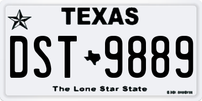 TX license plate DST9889
