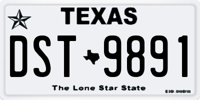 TX license plate DST9891