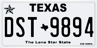 TX license plate DST9894