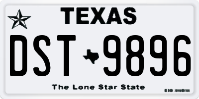 TX license plate DST9896