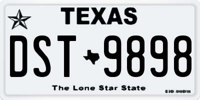 TX license plate DST9898