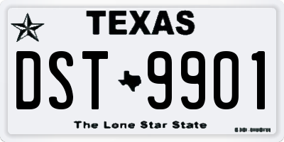 TX license plate DST9901