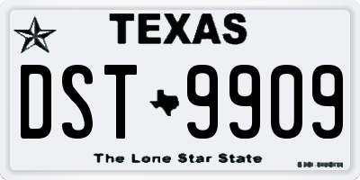 TX license plate DST9909