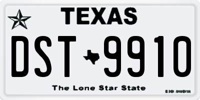 TX license plate DST9910
