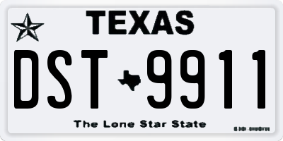 TX license plate DST9911