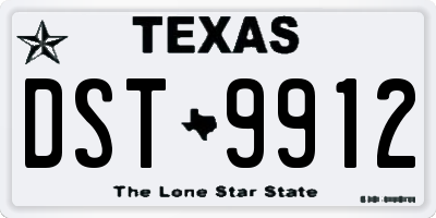 TX license plate DST9912