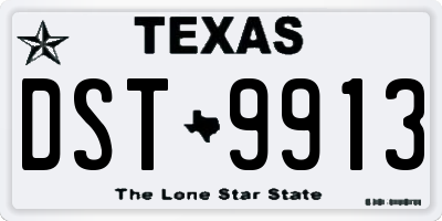 TX license plate DST9913
