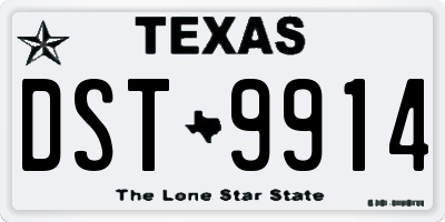 TX license plate DST9914