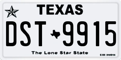 TX license plate DST9915