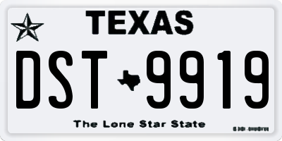 TX license plate DST9919