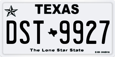 TX license plate DST9927