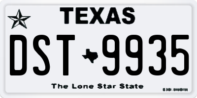 TX license plate DST9935