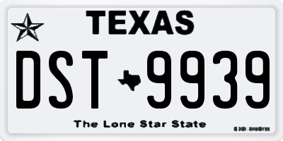 TX license plate DST9939
