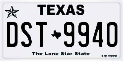 TX license plate DST9940