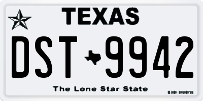 TX license plate DST9942