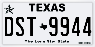 TX license plate DST9944