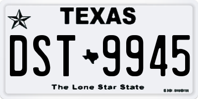 TX license plate DST9945