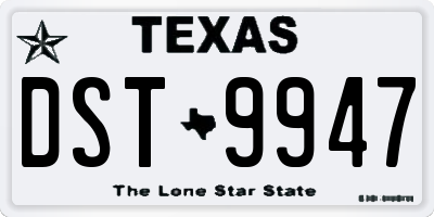 TX license plate DST9947