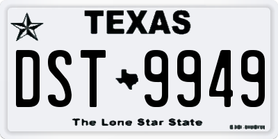 TX license plate DST9949