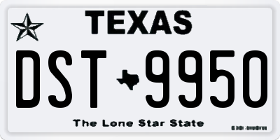 TX license plate DST9950