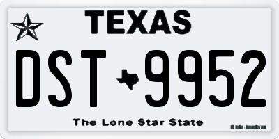 TX license plate DST9952