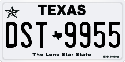 TX license plate DST9955