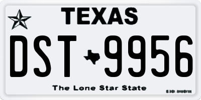 TX license plate DST9956