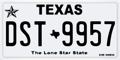 TX license plate DST9957